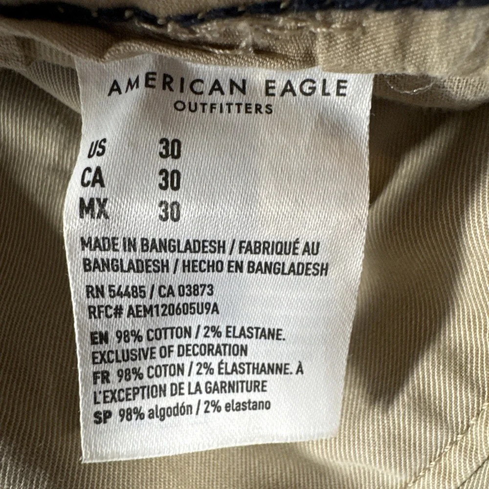 American Eagle Shorts Mens 30 Khaki Classic‎ NE(X)T Level Flex Casual Tan Cotton